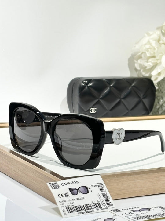Chanel — Oversized Butterfly Sunglasses with CC Heart