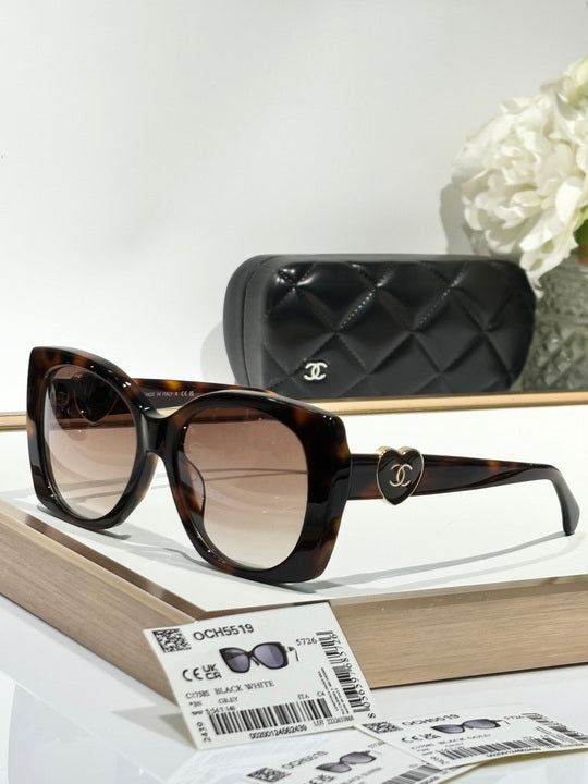Chanel — Oversized Butterfly Sunglasses with CC Heart